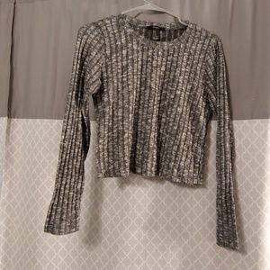 Grey ribbed long sleeve